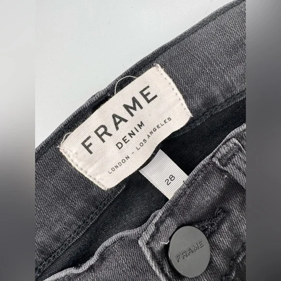 FRAME Le Skinny De Jeanne Distressed Gray Jeans - Picture 6 of 9